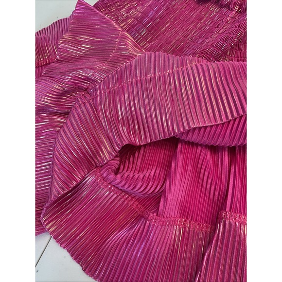 Queen Of Sparkles Metallic hot pink full volume Swing skort Shorts SM - Picture 6 of 11